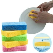 Gaiseeis Wood Pulp Cotton Dishwashing Sponge Rag Scouring Pad Absorbent Sponge Dishwashing Cleaning Non-stick Pan To Remove Oil as show