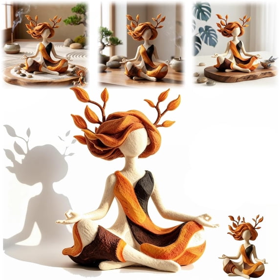 Gaishi Abstract Meditation Statue,Resin Yoga Figurine for Home Decor,Desk & Living Room