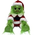 thumbnail image 1 of Gaishi Christmas Plush Toy, 11 Inch Cartoon Latex Ugly Green Monster Doll for Holiday Decoration & Gift,Red, 1 of 6