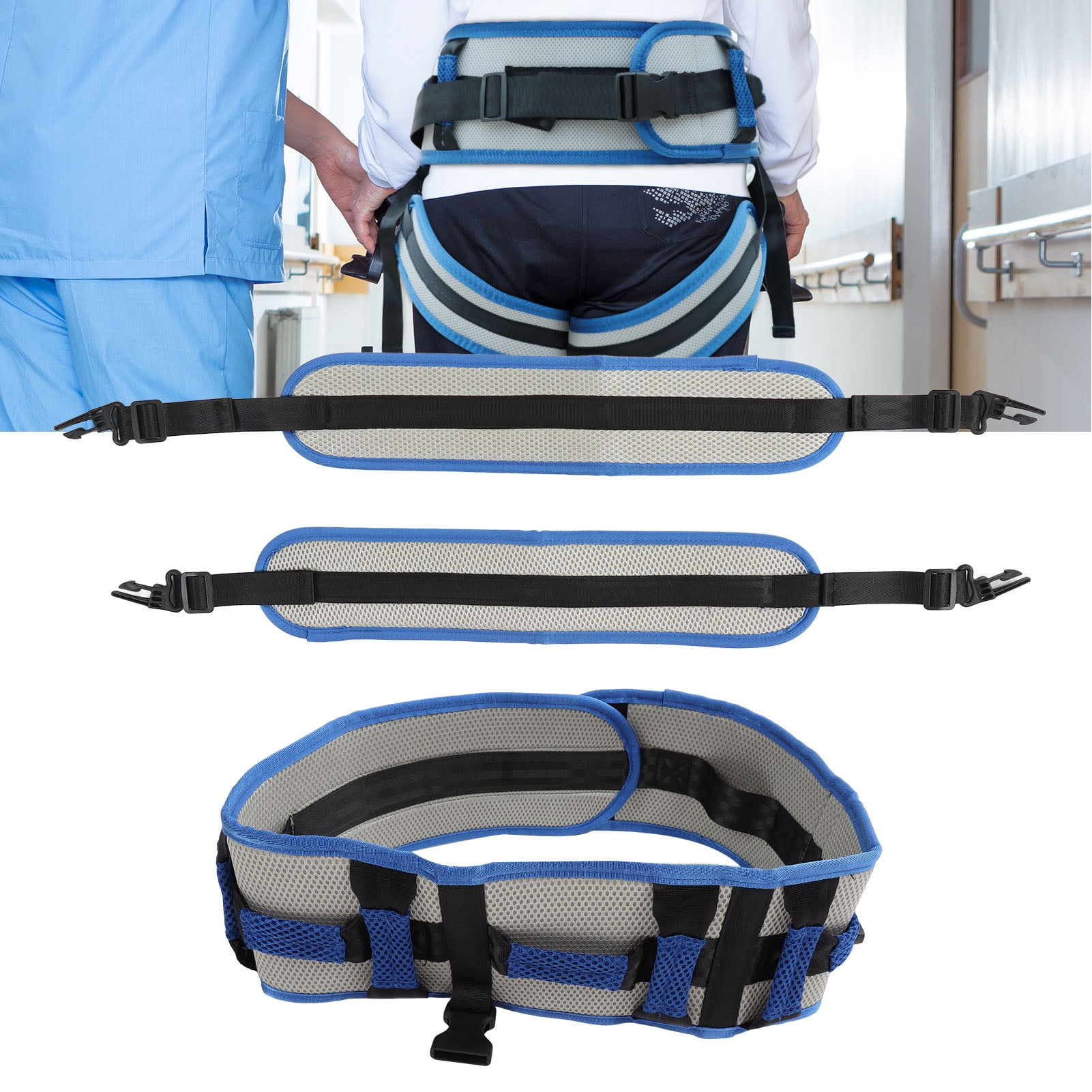 Gait Belt, Transfer And Walking Gait Belt With Leg And Release Buckle