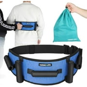 Gait Belts Transfer Belt for Seniors with Padding Handles Physical Therapy (Blue)