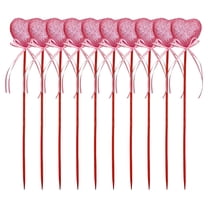 Gaiwos 10 PCS Valentine's Day Glitter Puffy Heart Picks 8.6 inches, Foam Heart Picks Sparkly Sticks, for Wedding Flower Arrangements Floral Bouquet Home Holiday Party Crafts Supplies Decorations
