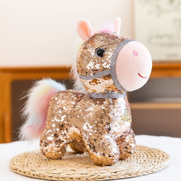 Gaiwos 2026 Year of Horse Plush Toy 7 inches, Lucky Glitter Horse Stuffed Animal, Adorable Home and Nursery Animal Decorations, Ideal Birthday Gift for Girls & Boys