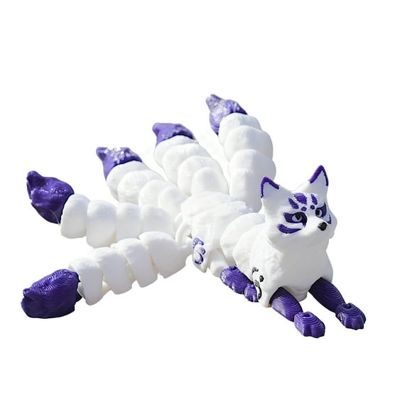 Gaiwos 3D Printed Articulated Fox Toys 5.12 inches, Movable Joints and Poseable Flexible Fox Toy, Fidget Toys for Stress Relief and Desktop Diaplay