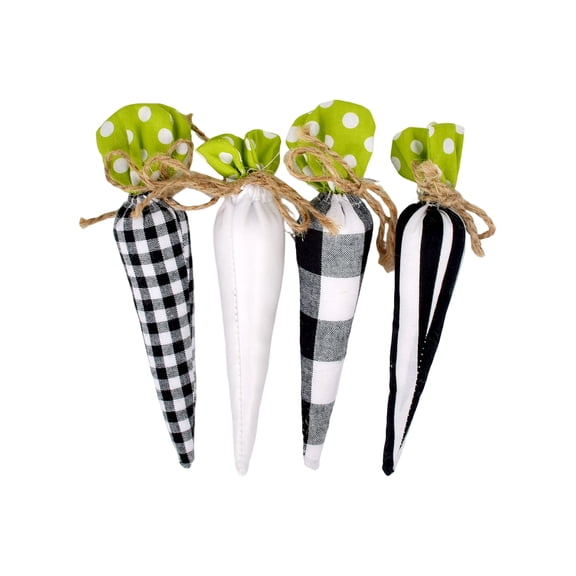 Gaiwos 5 PCS Easter Fabric Carrots 4.8 inches, Artificial Craft Carrots Hanging Ornaments, Handmade Filled Carrots for Easter DIY Decoration Primitive Farmhouse Decorations