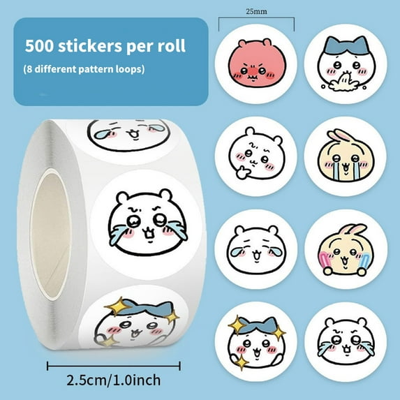 Gaiwos 500 PCS Cartoon Chiikawa Stickers for Kids, Vinyl Waterproof Decal for Water Bottle Laptop Toy Sticker for DIY Decorate Bumper Phone Hard Hat Kids Teens Gifts