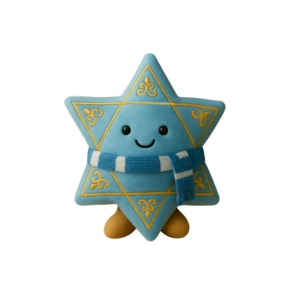 Gaiwos Blue Star Plush Toy with Scarf 4 inches, Crafted by Hand Hanukkah Emotional Support Plush, Mini Cute Soft Plushs Toy, Ideal Gift for Kids and Friends