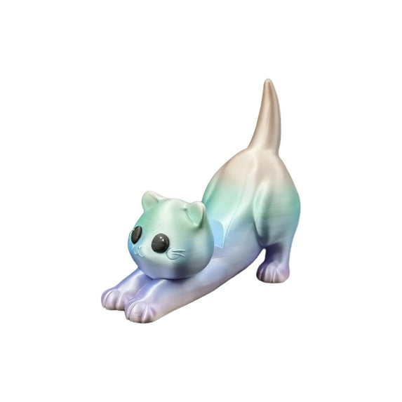 Gaiwos Cat Multi-Functional Phone Stand 6.7 inches, 3D Printed Colorful Cat Figurine Phone Stand, Flexible Universal Support for Smartphones & Tablets, Adorable Desk Decor for Cats Lovers