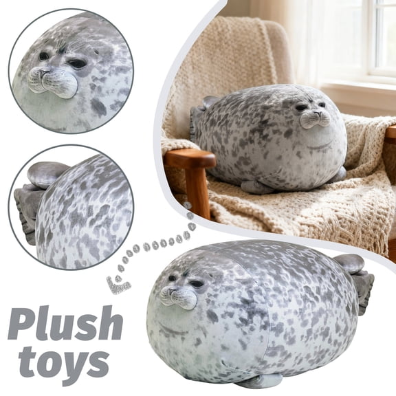 Gaiwos Chubby Blob Seal Pillow 11.8 inches, Seal Plush Pillow, Soft and Cute Seal Stuffed Animal Toy for Kids and Adults, Great Gift Idea for Hoilday, Birthdays and Anniversaries
