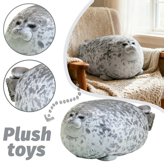 Gaiwos Chubby Blob Seal Pillow 23.6 inches, Seal Plush Pillow, Soft and Cute Seal Stuffed Animal Toy for Kids and Adults, Great Gift Idea for Hoilday, Birthdays and Anniversaries