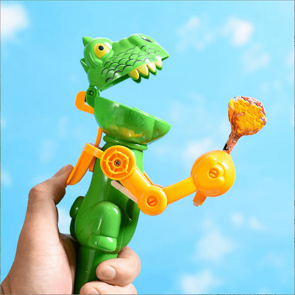 Gaiwos Dinosaur Lollipop Holder Robot 8.6 inches, Creative Dinosaur Shape Candy Dispenser, Fun Sweet Launch Toy for Birthday Parties Celebrations