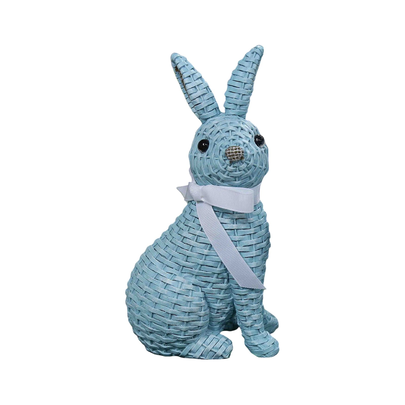 Gaiwos Easter Bunny Figurines 7.8 inches, Rattan Effect Resin Rabbits ...