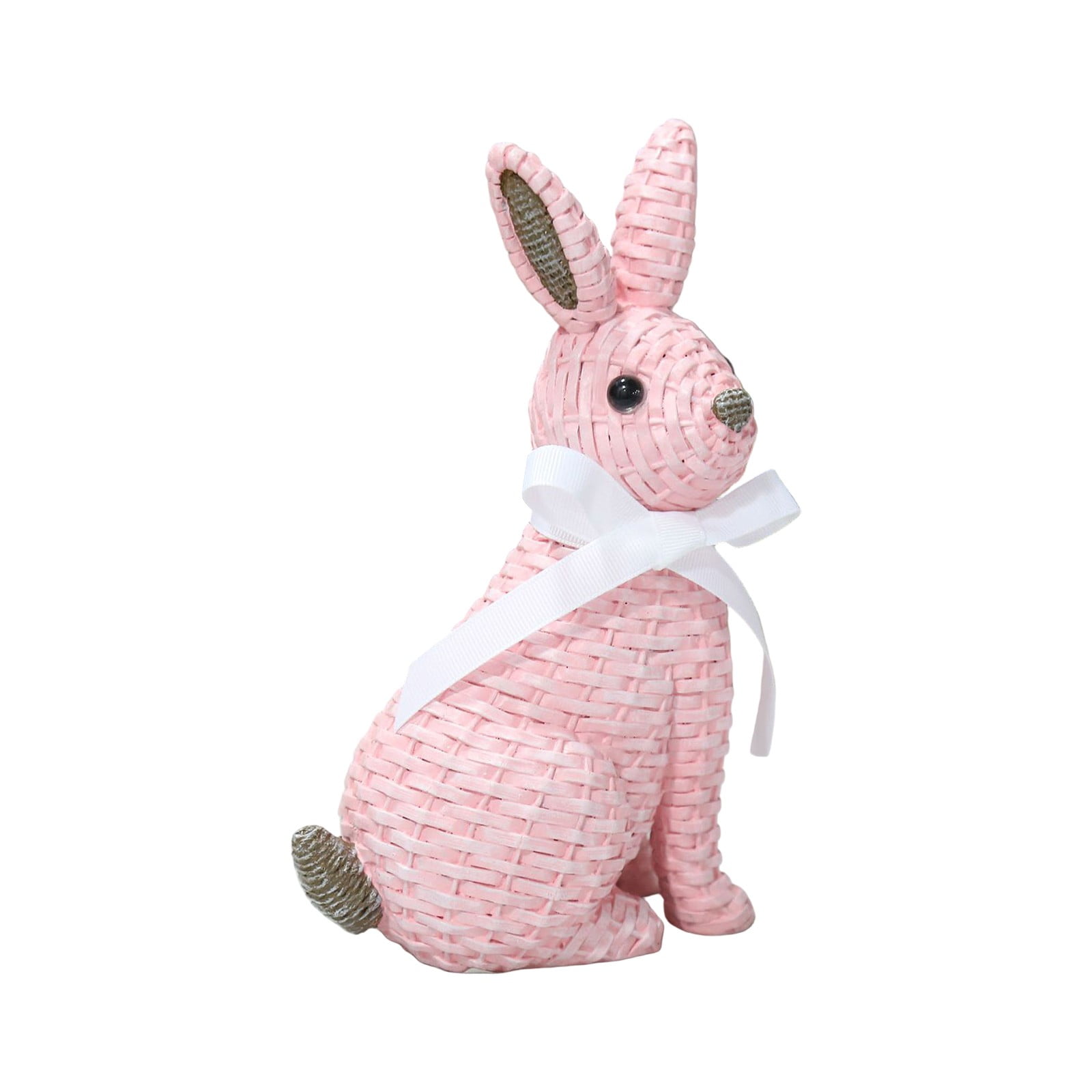 Gaiwos Easter Bunny Figurines 7.8 inches, Rattan Effect Resin Rabbits ...
