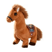 Gaiwos Electric Horse Plush Toy 8.3 inches, Simulated Horse Walking Sound, Wagging Tail, Interactive Sound Pony for Holiday Play & Festive Home Decor