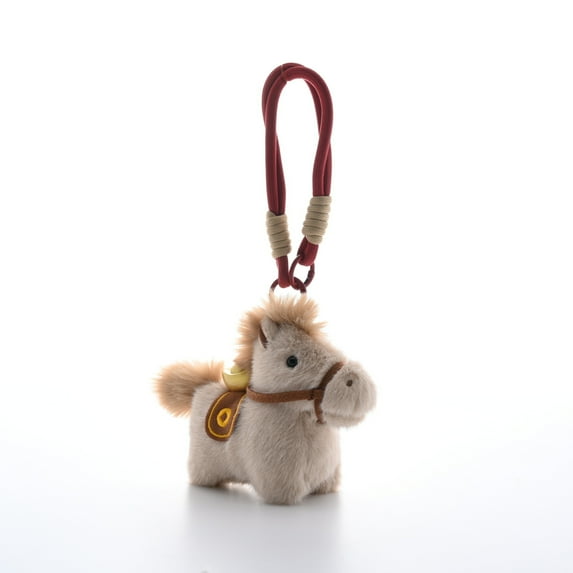 Gaiwos Horse Stuffed Animal 4 inches, Realistic Ingot Horse Figure Plush Keychain, Horse Mascot Keychain with Flexible Hook, for Purse Handbags