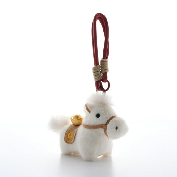 Gaiwos Horse Stuffed Animal 4 inches, Realistic Ingot Horse Figure Plush Keychain, Horse Mascot Keychain with Flexible Hook, for Purse Handbags