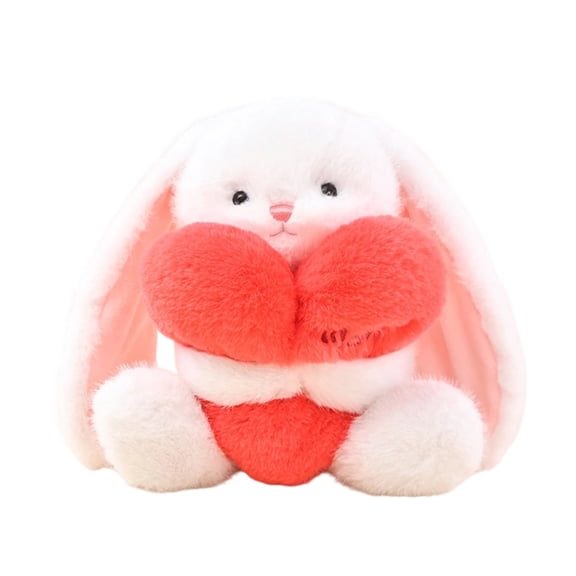 Gaiwos Love Bunny Plush with Holding Red Heart 9.8 inch, Adorable Rabbit Stuffed Animal, Soft Plushies Toys Romantic Sweet Gifts for Kids Girlfriend
