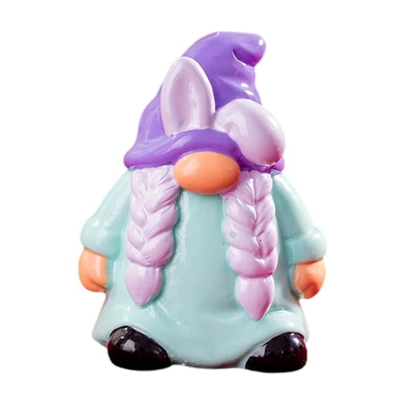 Gaiwos Miniature Garden Bunny Gnomes Figurines 1.46 inches, Easter Mini Resin Dwarf Figures, Cake Toppers Fairy Garden Accessories for DIY Flower Pot Micro Landscapes Home Tabletop Decorations