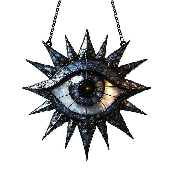 Gaiwos Seeing Eye Acrylic Suncatcher 6 inches, Faux Handmade Stained Glass Indoor Window Hanging Ornament, Outdoor Sun Catcher Panel, Home Decor Car Garden Gift
