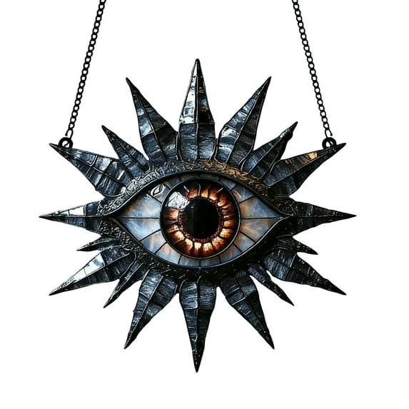 Gaiwos Seeing Eye Acrylic Suncatcher 6 inches, Faux Handmade Stained Glass Indoor Window Hanging Ornament, Outdoor Sun Catcher Panel, Home Decor Car Garden Gift