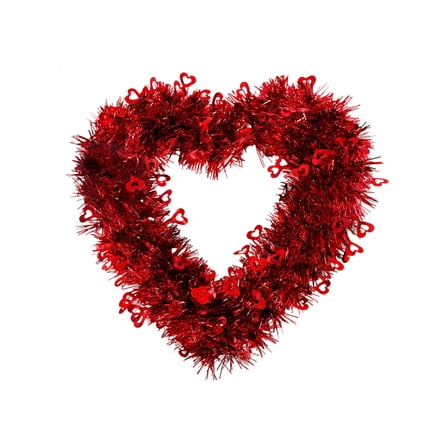 Gaiwos Valentine Day Heart Wreaths 11.8 inches, Tinsel Heart Shaped Wreaths, Hanging Ornaments for Gifts Wedding Engagement Anniversary Birthday Front Door Window Home Mantel Decor