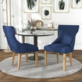 thumbnail image 1 of Gaji Wing Back Fabric Dining Chairs, Set of 2, Blue, 1 of 11