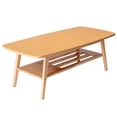 thumbnail image 1 of Gala 47 Inch Modern Wood Coffee Table with Open Bottom Shelf, Natural Brown, 1 of 5