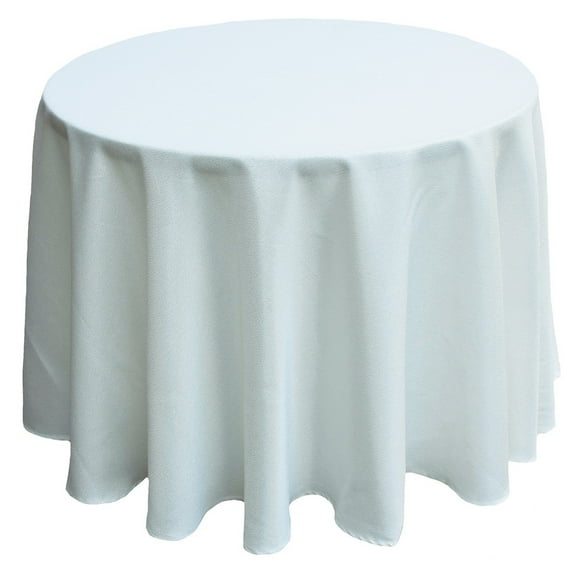 Gala Glistening Easy Care Solid Color Tablecloth, 90-Inch Round, Ivory