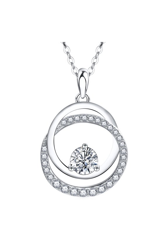 Gala Infinity Pendant Necklace Womens Sterling Silver CZ Ginger Lyne Collection