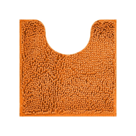 GalaGab Bathroom Floor Mat with Thick Chenille Anti Slip Pad, Quick Drying, Machine Washable, Suitable for Cats, Dogs and Pets, Suitable for Various Scenarios, 20"×20" U-shaped,Orange