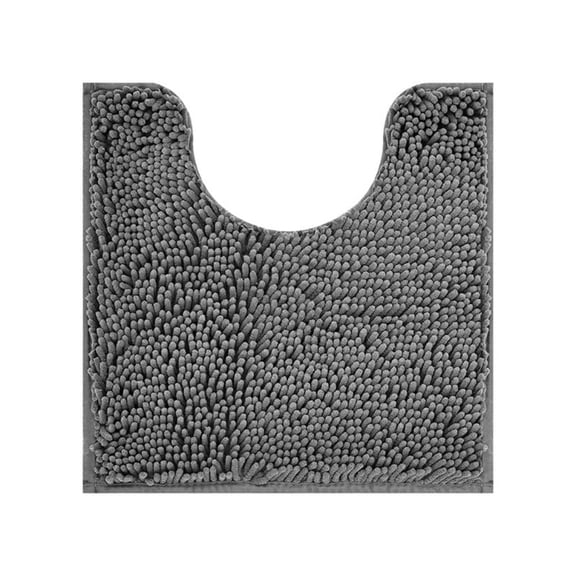 GalaGab Bathroom Floor Mat with Thick Chenille Anti Slip Pad, Quick Drying, Machine Washable, Suitable for Cats, Dogs and Pets, Suitable for Various Scenarios, 20"×20" U-shaped ,Dark Grey