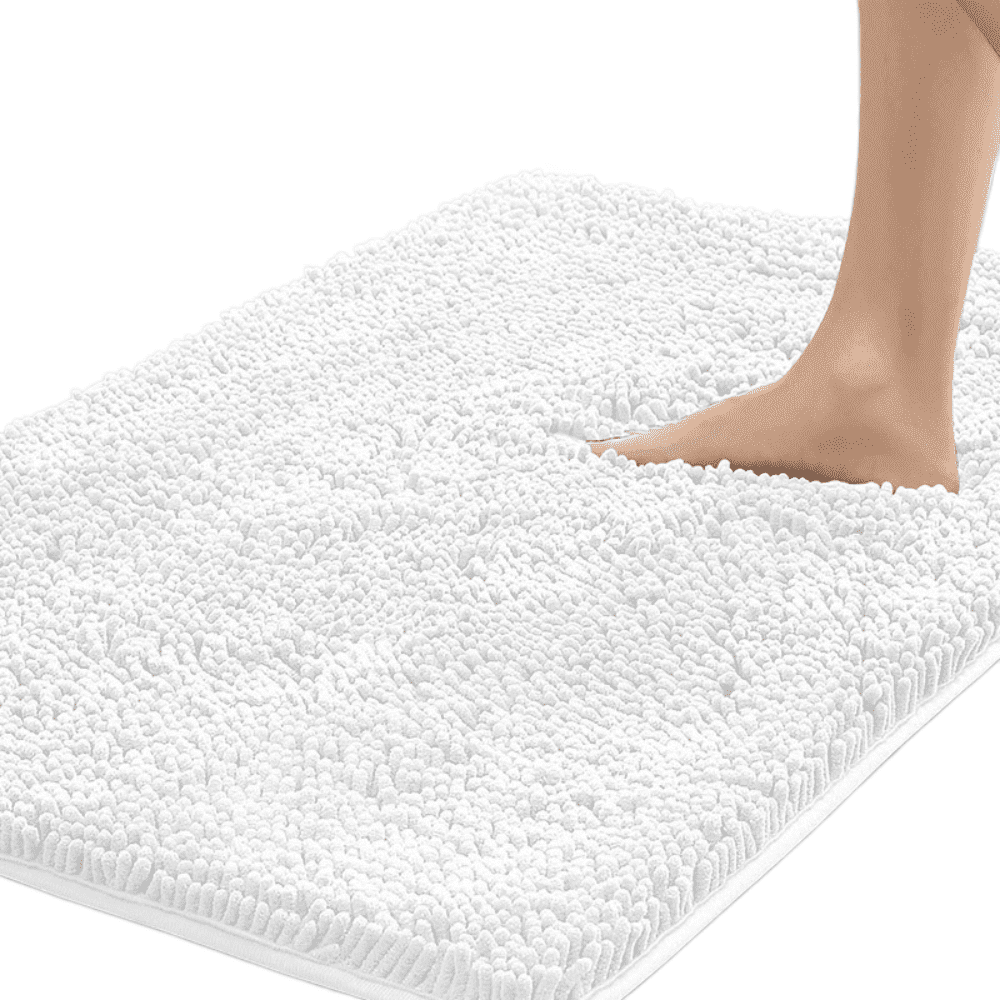 GalaGab Bathroom Floor Mat with Thick Chenille Anti Slip Pad, Quick ...