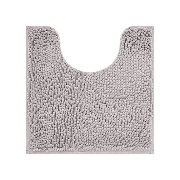 GalaGab Bathroom Floor Mat with Thick Chenille Anti Slip Pad, Quick Drying, Machine Washable, Suitable for Cats, Dogs and Pets, Suitable for Various Scenarios, 20"×20" U-shaped,Light Grey