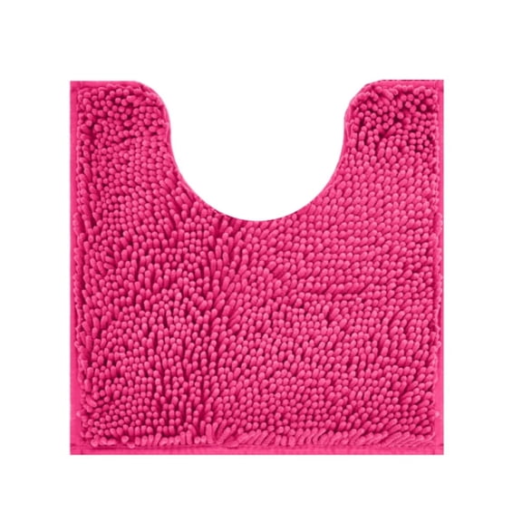 GalaGab Bathroom Floor Mat with Thick Chenille Anti Slip Pad, Quick Drying, Machine Washable, Suitable for Cats, Dogs and Pets, Suitable for Various Scenarios, 20"×20" U-shaped,Magenta