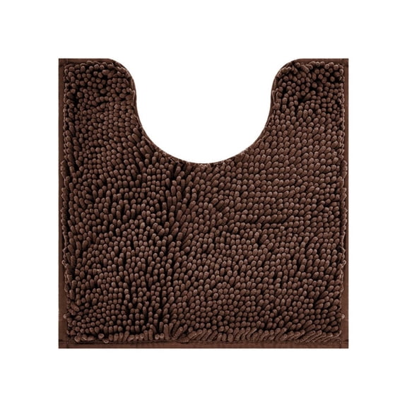 GalaGab Bathroom Floor Mat with Thick Chenille Anti Slip Pad, Quick Drying, Machine Washable, Suitable for Cats, Dogs and Pets, Suitable for Various Scenarios, 20"×20" U-shaped,Brown