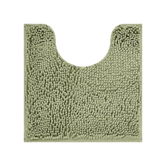 GalaGab Bathroom Floor Mat with Thick Chenille Anti Slip Pad, Quick Drying, Machine Washable, Suitable for Cats, Dogs and Pets, Suitable for Various Scenarios, 20"×20" U-shaped,Sage Green