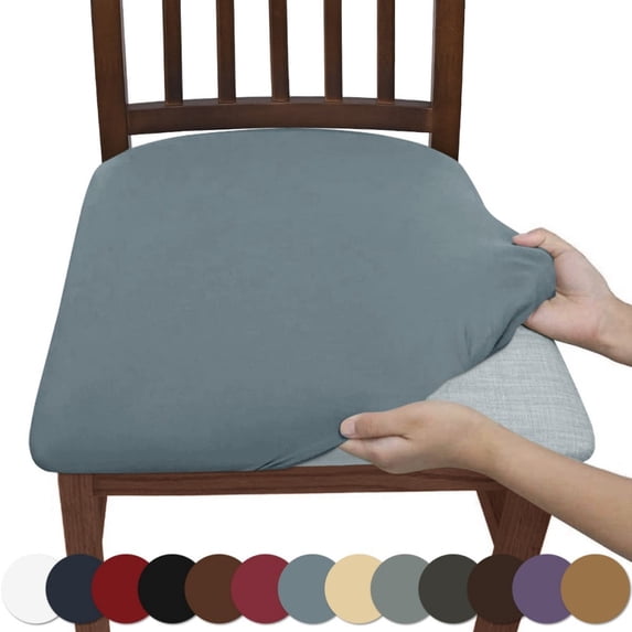 GalaGab Solid Color Printed Universal Chair Cover, Four Season Washable, Simple and Versatile Dining Chair Seat Cushion Cover, 1/4/6 Set Optional