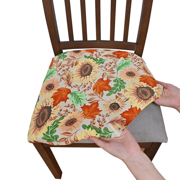 GalaGab Solid Color Printed Universal Chair Cover, Four Season Washable, Simple and Versatile Dining Chair Seat Cushion Cover, 1/4/6 Set Optional