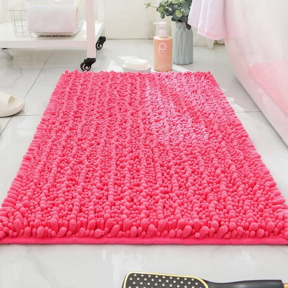 GalaGab Water Absorbing Quick Drying Floor Mat for Household Bathroom, Non Slip Mat, Thickened, Wear-resistant, Washable Shower Ma,17"*47", Hot Pink