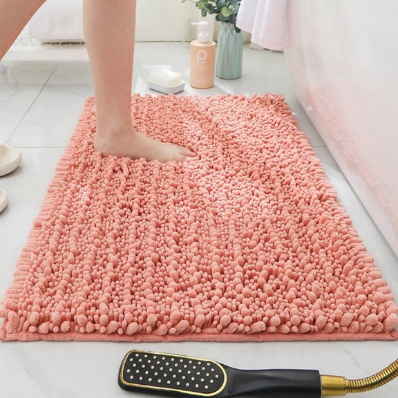 GalaGab Water Absorbing Quick Drying Floor Mat for Household Bathroom, Non Slip Mat, Thickened, Wear-resistant, Washable Shower Ma,17"*24", Pink