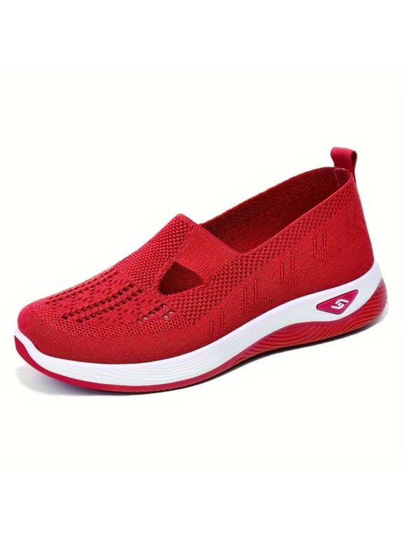 Mesh Breathable Casual Shoes Slip on Design Shock Absorbing Midsole Anti Slip Durable Sole Comfort Walking Sneakers Multi Color Fashion Daily Footwear