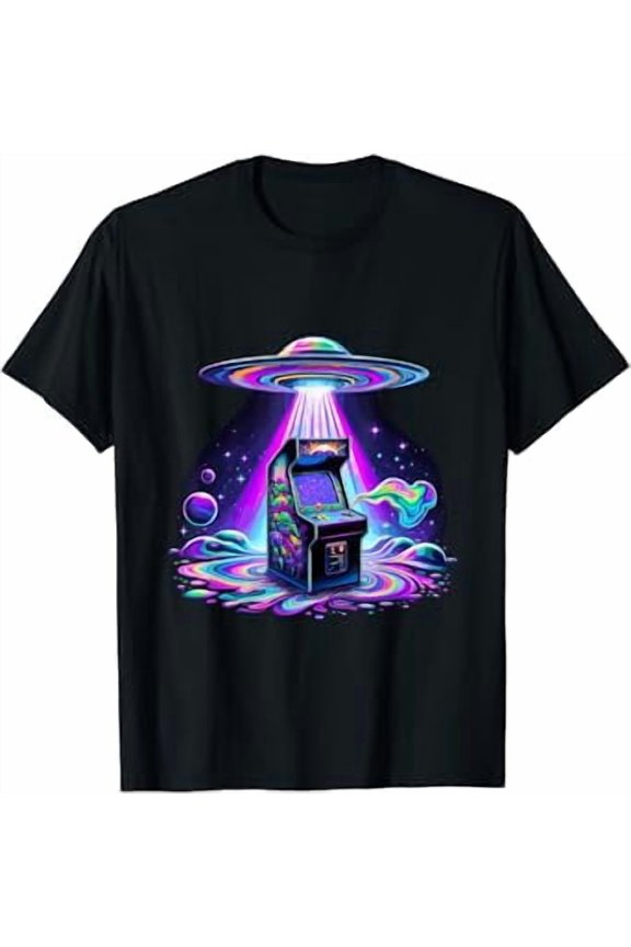Galactic Arcade Adventure - Retro Sci-Fi Vector T-Shirt