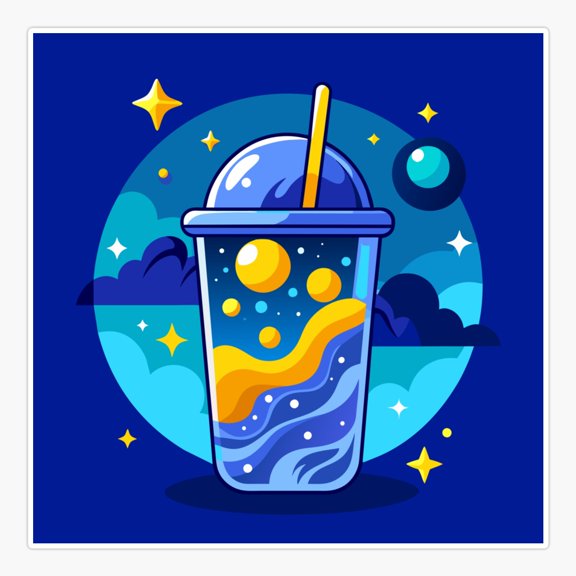 Galactic Bubble Tea Delight Sticker