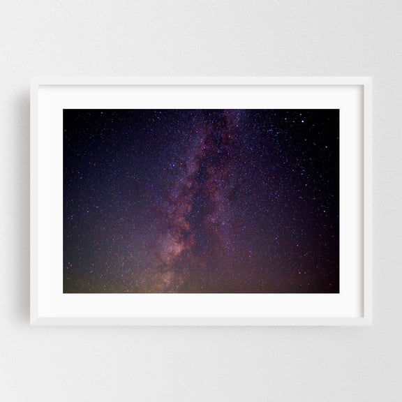 The Galactic Core - Haines Falls New York Photography Milky Way Night Sky Stars Space Astronomy Cosmic Mystical White Framed Wall Art Print 24 x 36 inches
