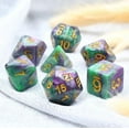 thumbnail image 1 of Galactic Dice HD Dice Sets - King Cake (Purple, Green, & Gold) Acrylic Set of 7 Dice, 1 of 1