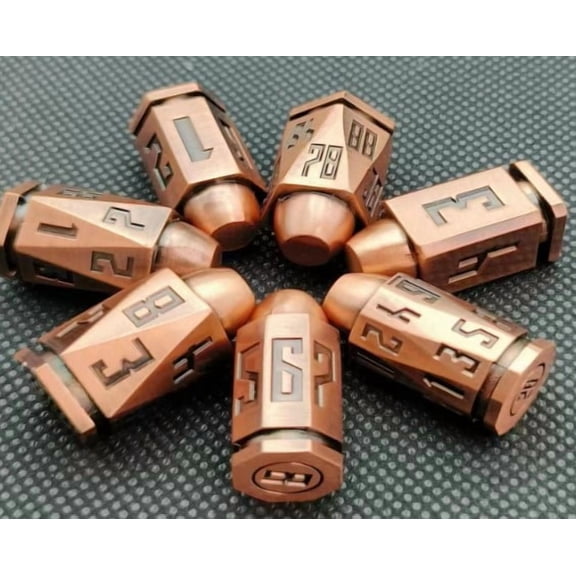 Galactic Dice Premium Dice Sets - Copper Bullet Set of 7 Dice