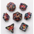 thumbnail image 1 of Galactic Dice Premium Dice Sets - Hollow Rainbow Metal & Red Hearts Set of 7 Dice with Tin, 1 of 2