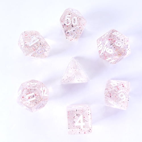 Galactic Dice Premium Dice Sets - Little Stars (Clear & White) Acrylic Set of 7 Dice