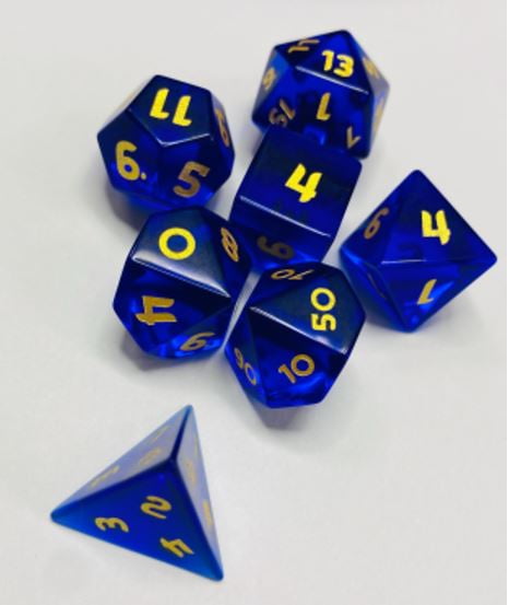 Galactic Dice Premium Dice Sets - ST-5 Dice (Ver 2) Set of 7 Stone Dice with Tin