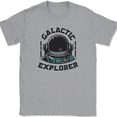 thumbnail image 1 of Galactic Explorer T-Shirt Funny Sci-Fi Space Astronaut Humor Graphic Tee - Heather Grey, L, 1 of 1